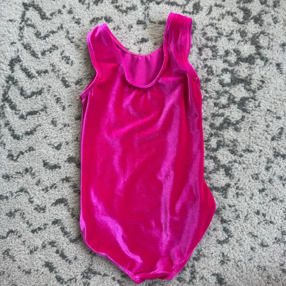 GK Elite Pink Velvet Gymnastics Leotard YXS